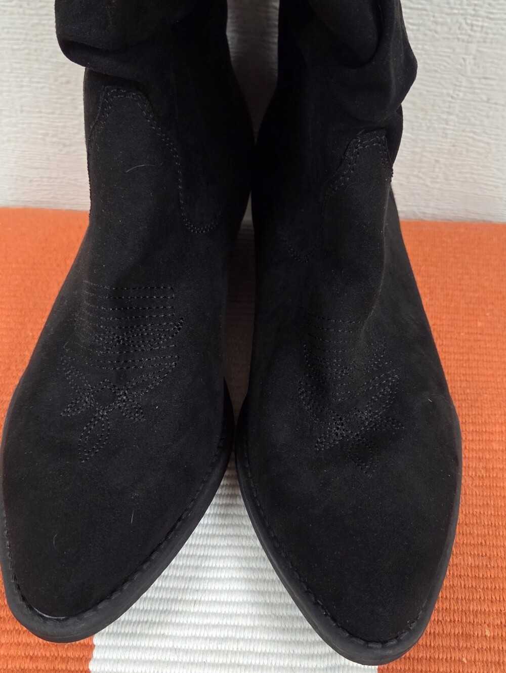 Style & Co 9 Black Suede Slouch Western Ankle Boots - Women - Picture 5 of 10